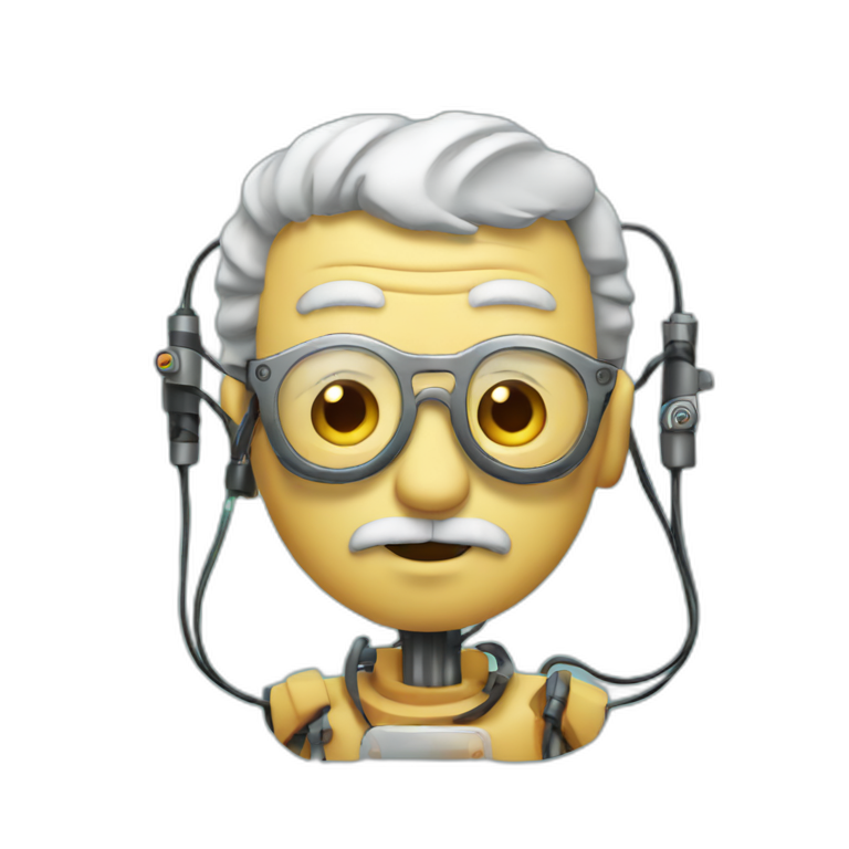 robot grandad with wires emoji