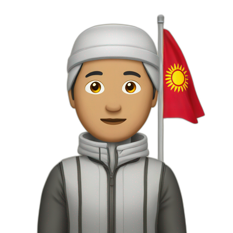 Kyrgyz man with flag emoji