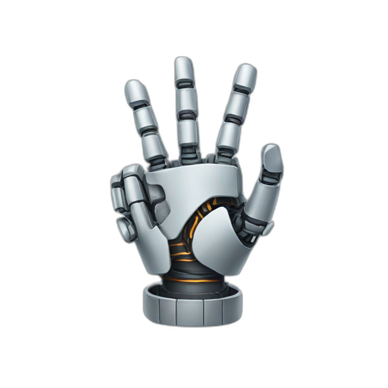 robot hand 2 fingers emoji