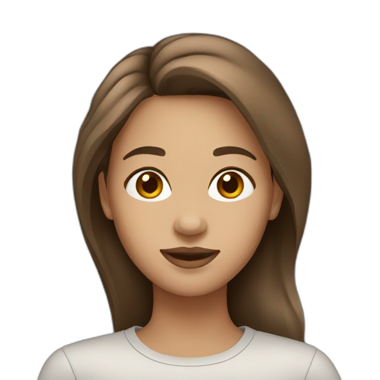 women-brown hair- light skin emoji