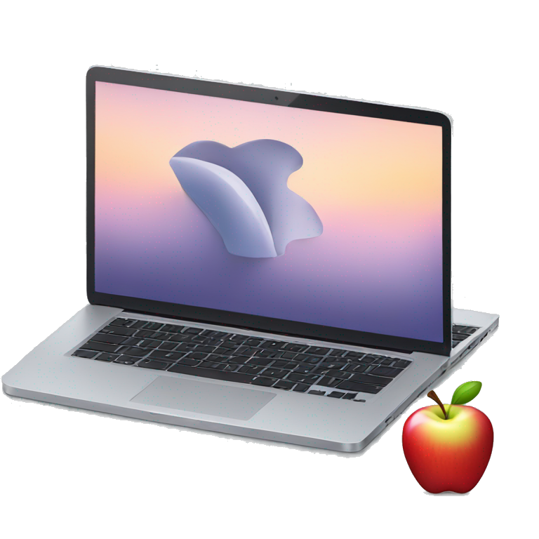 Opened Apple laptop emoji