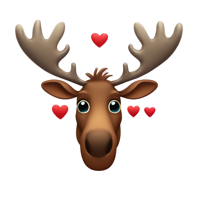 Moose with hearts for eyes emoji