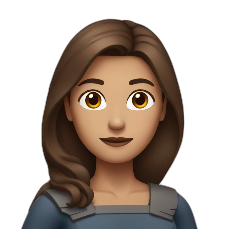 Superwoman with straight brown hair and middle parting emoji
