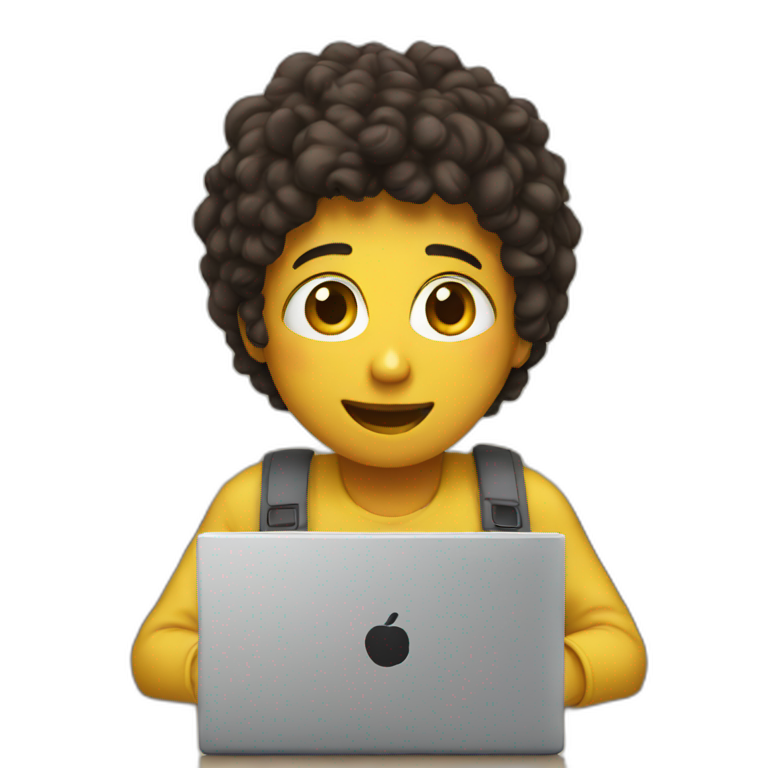 Student learning on a laptop emoji