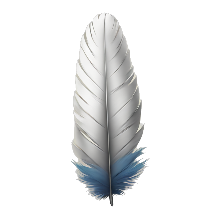 feather with hands emoji