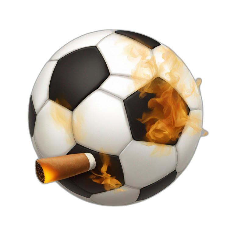 soccer ball smoking a cigar emoji