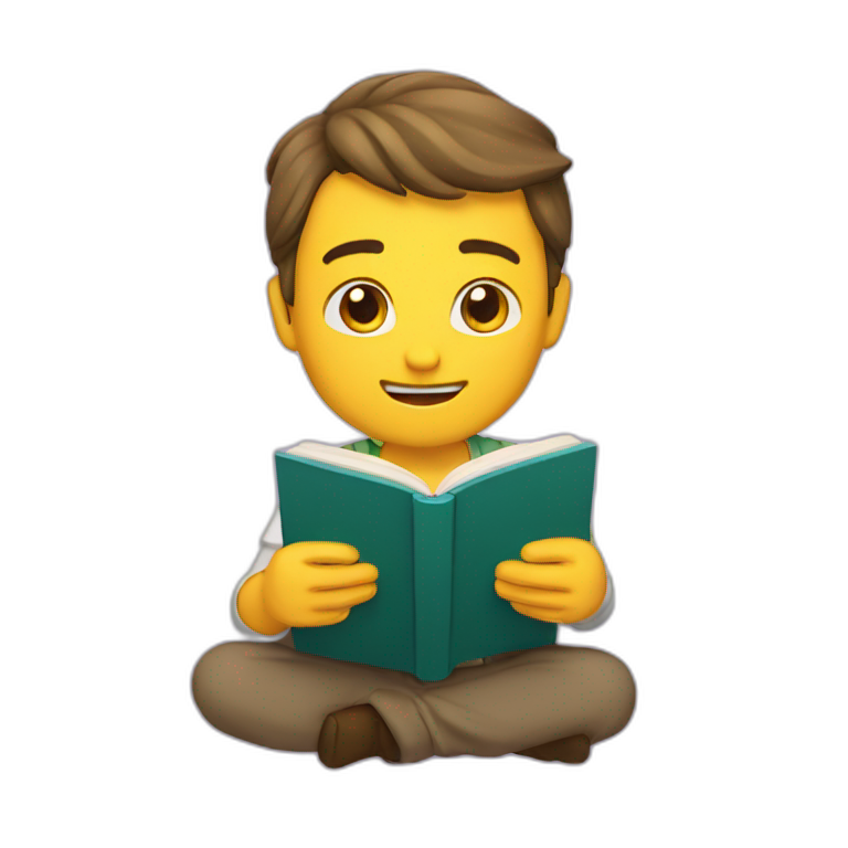 personaje leyendo emoji