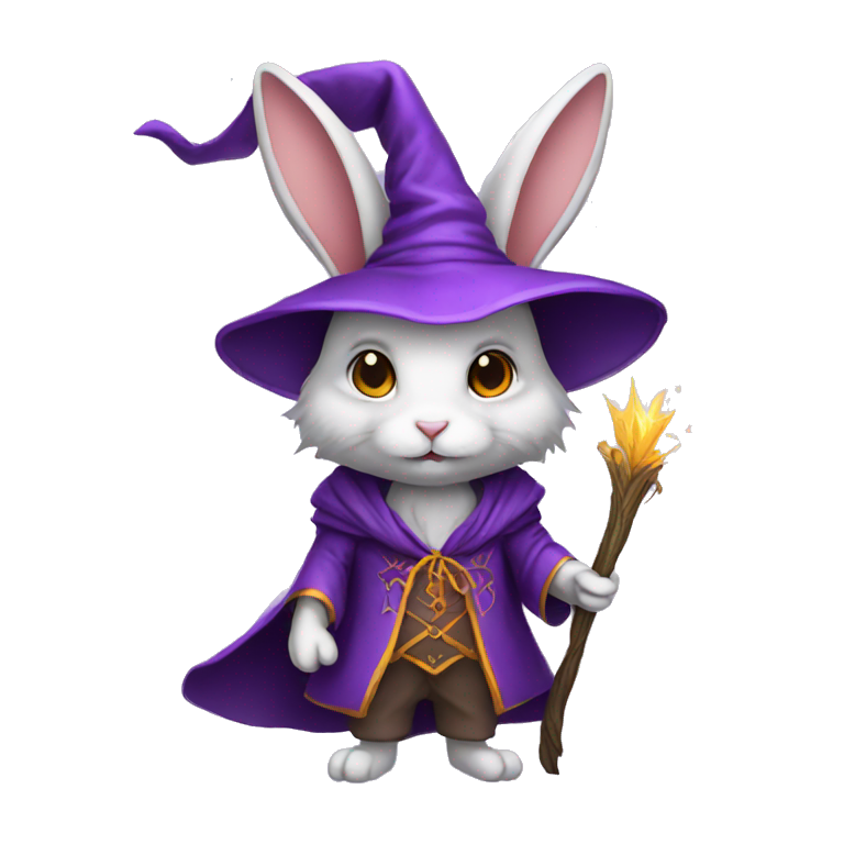 rabbit wizard purple clothes emoji