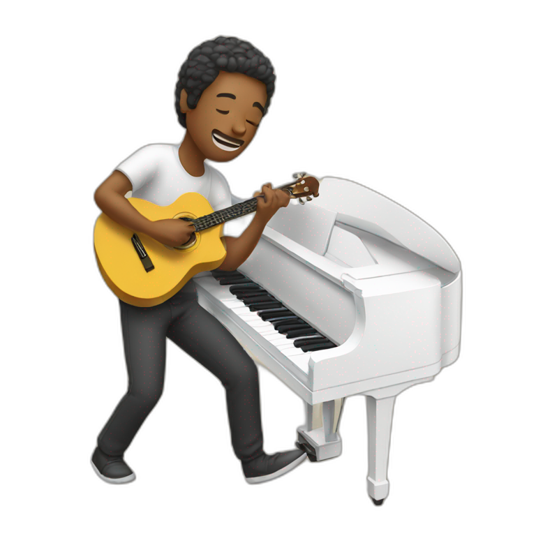 Man play music in mobile emoji
