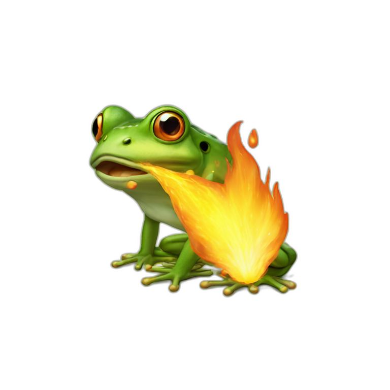 Fire breathing frog emoji