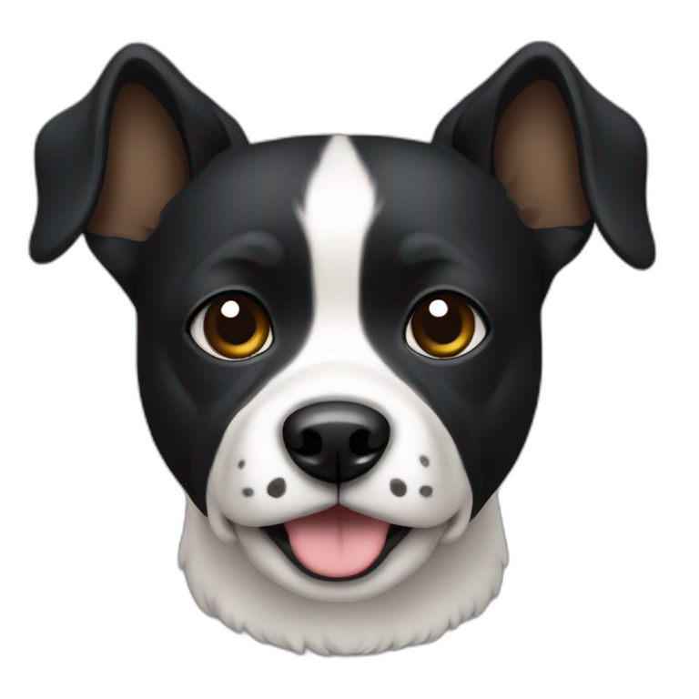 a black face dog with white chest emoji