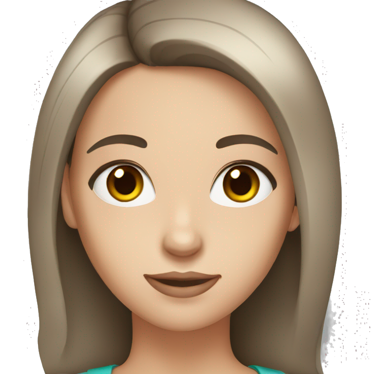 white brunette girl with brown eyes emoji
