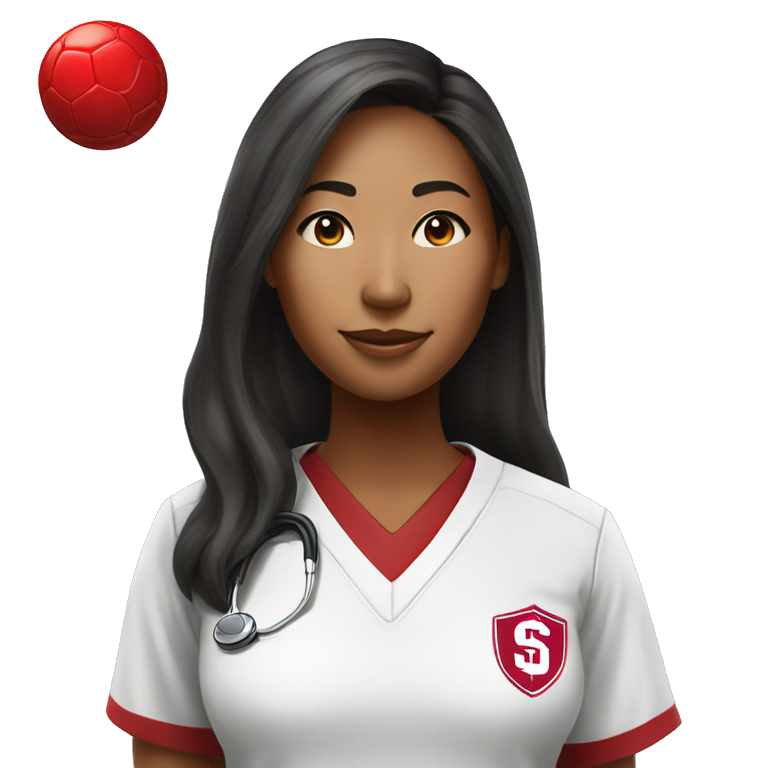 stanford physician asian black woman giving viewer a soccer red card emoji