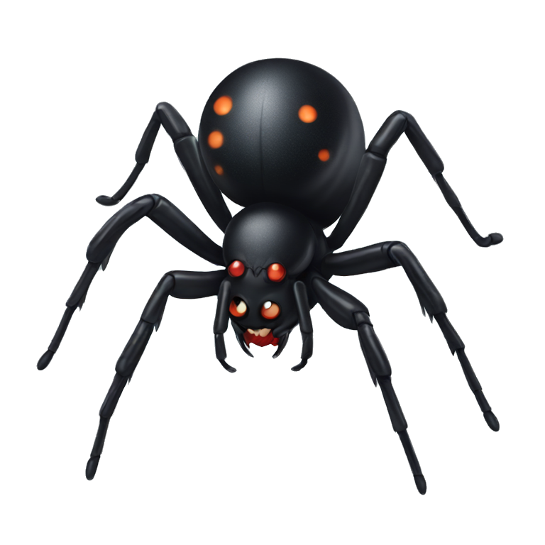 realistic black widow spider emoji