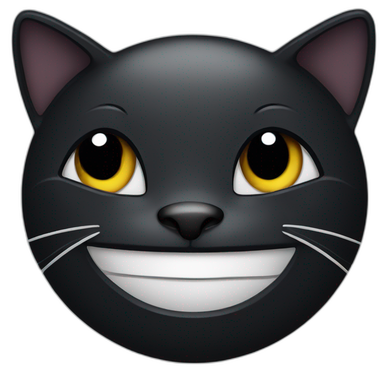 Black cat smiling emoji