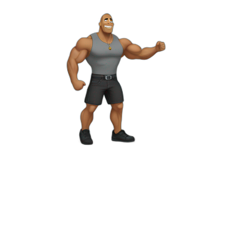 the rock standing on a rock emoji