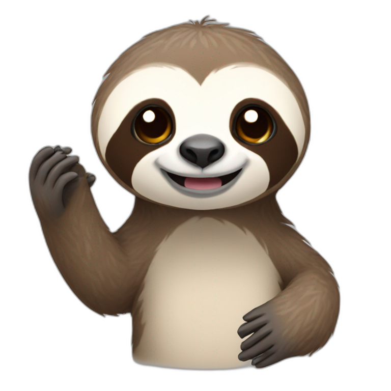 Sloth open palm emoji