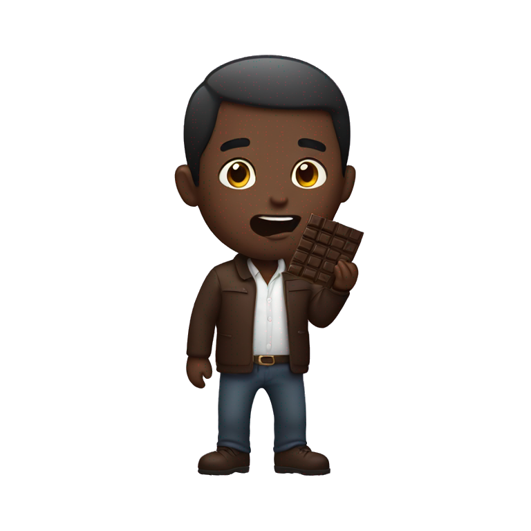  man eating dark chocolate emoji