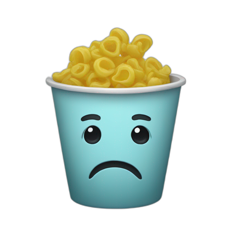 vaso con cara triste emoji