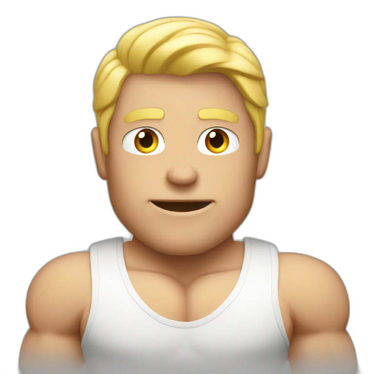 computer blond muscle guy emoji