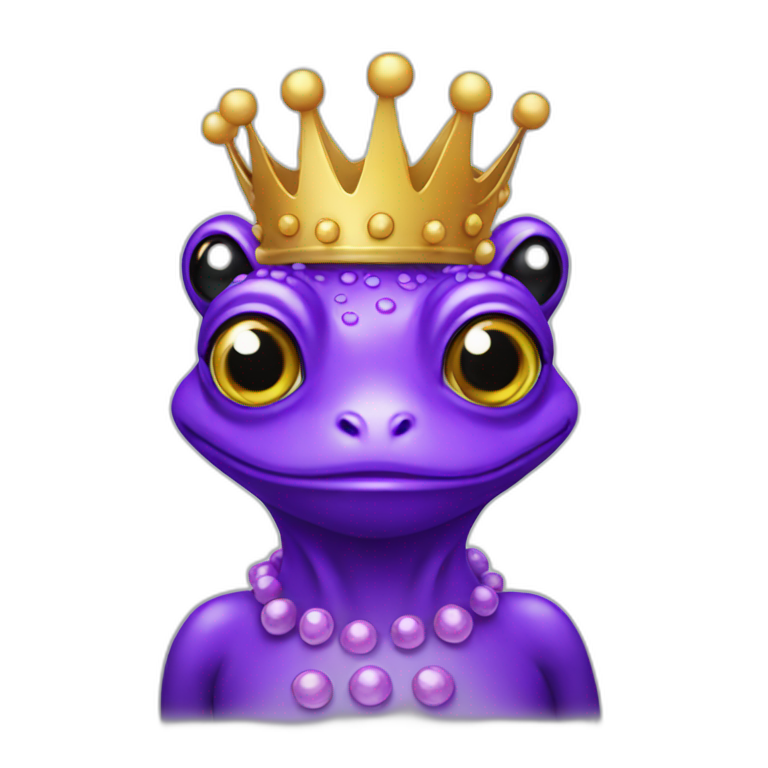 Queen frog purple emoji