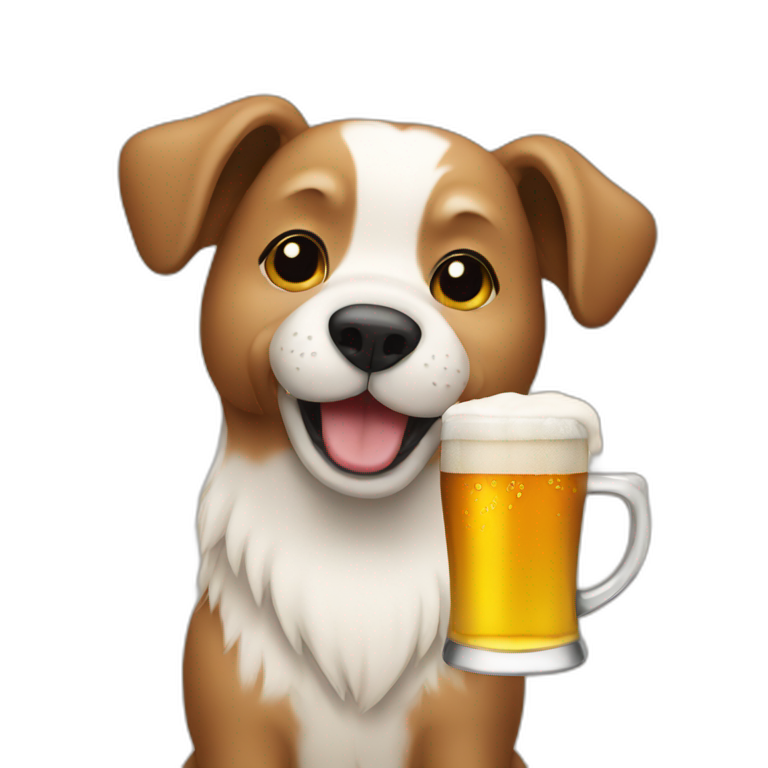 Dog drinking beer emoji