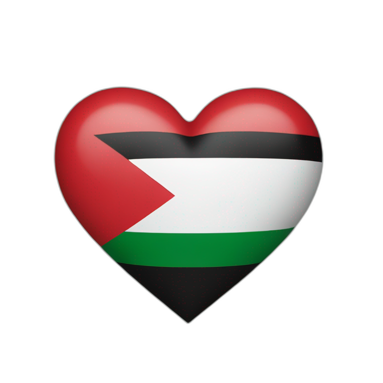 palestine flag using heart emoji