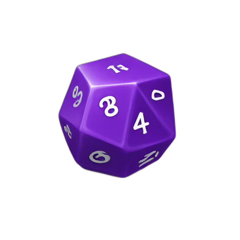 D20 purple dice emoji