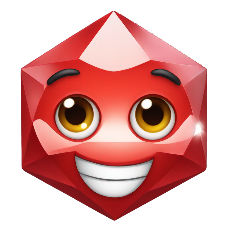 red diamond with happy eyes emoji