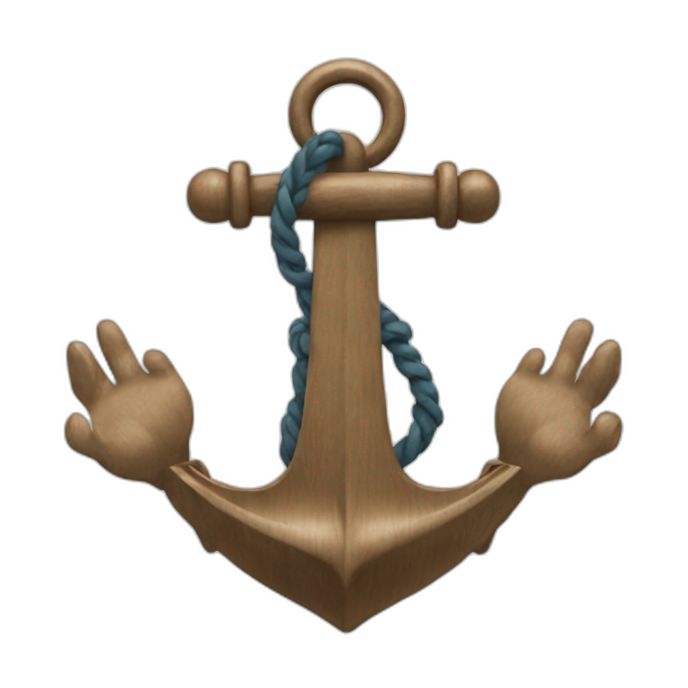 Anchor with two hands emoji