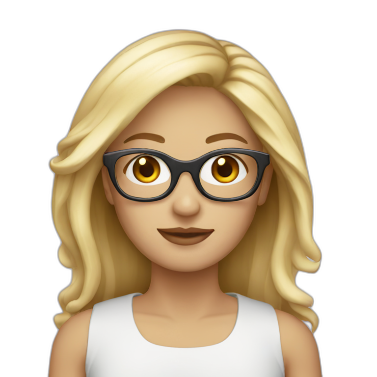 blonde avec lunette emoji