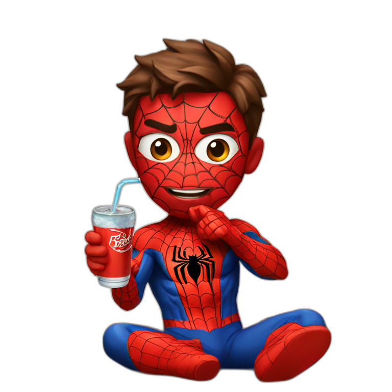 Spider man drinking soda emoji