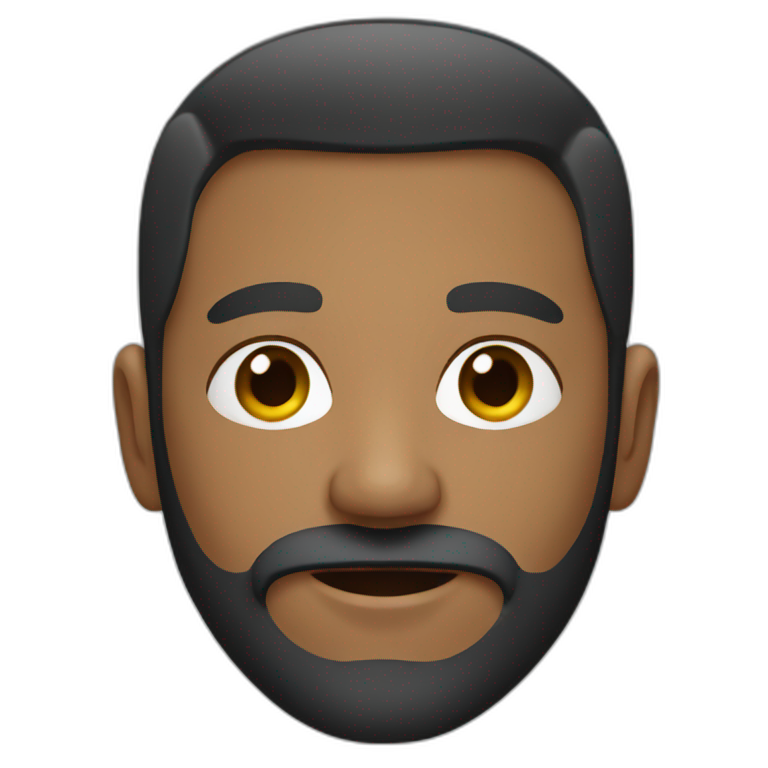 Man with beard mixed race emoji