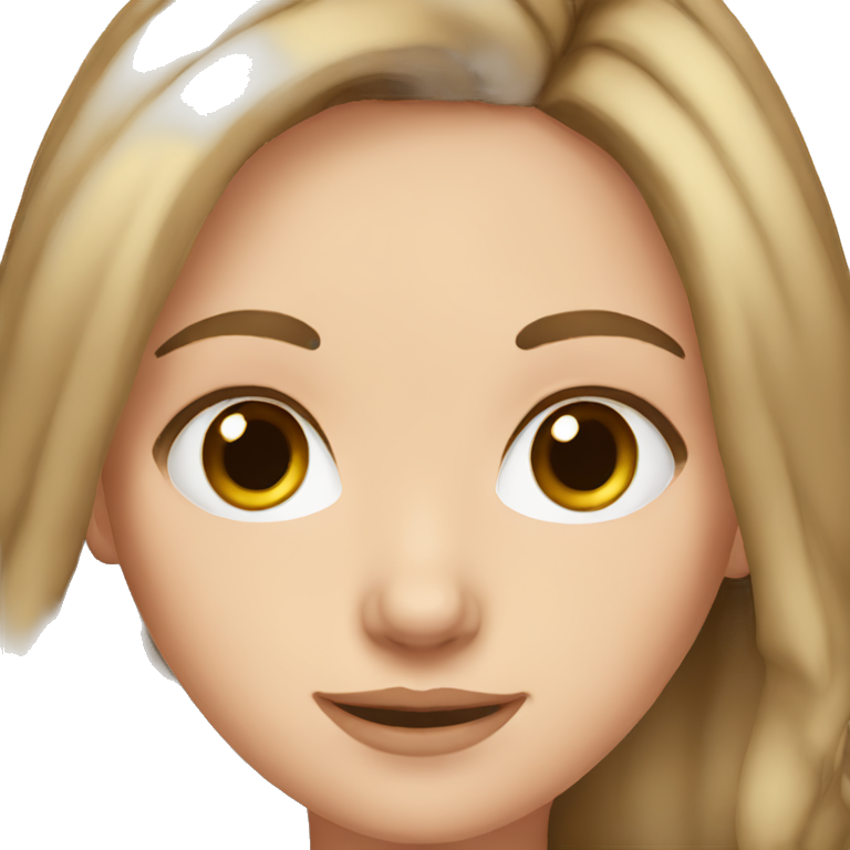 White girl brown hair emoji