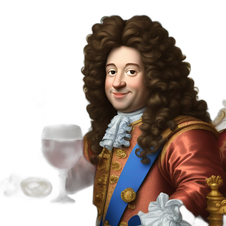 Louis XIV drinking soda emoji
