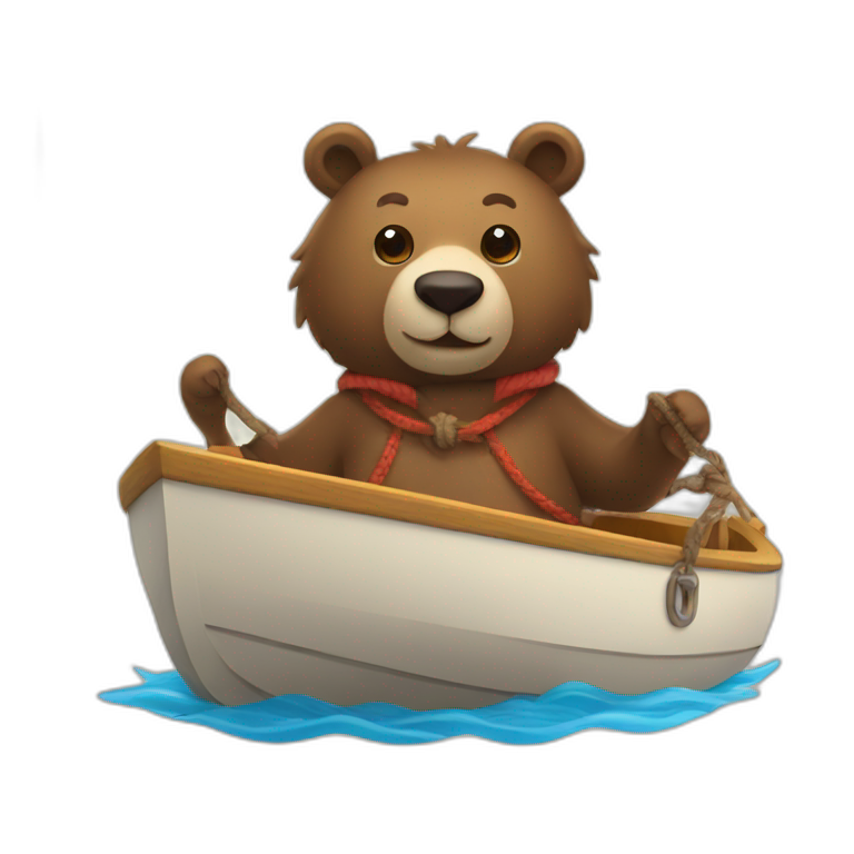 a bear on a boat emoji