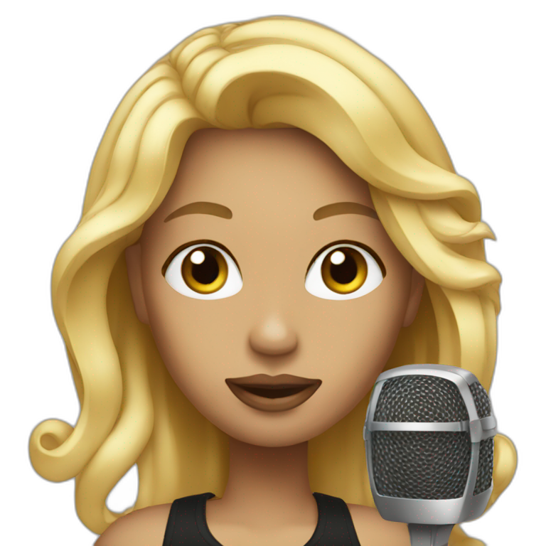 blonde rapper with microphone emoji