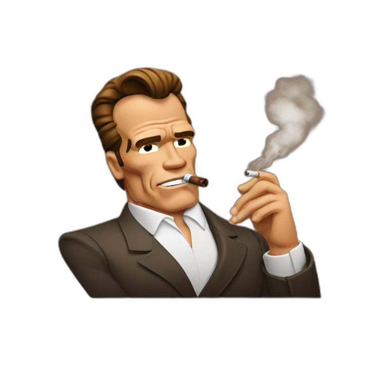 Arnold Schwarzenegger smoking a cigar emoji