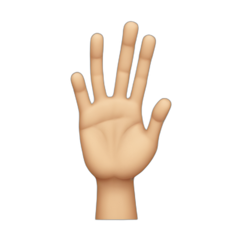Palm of one hand open except for the middle finger, which is extended outwards emoji