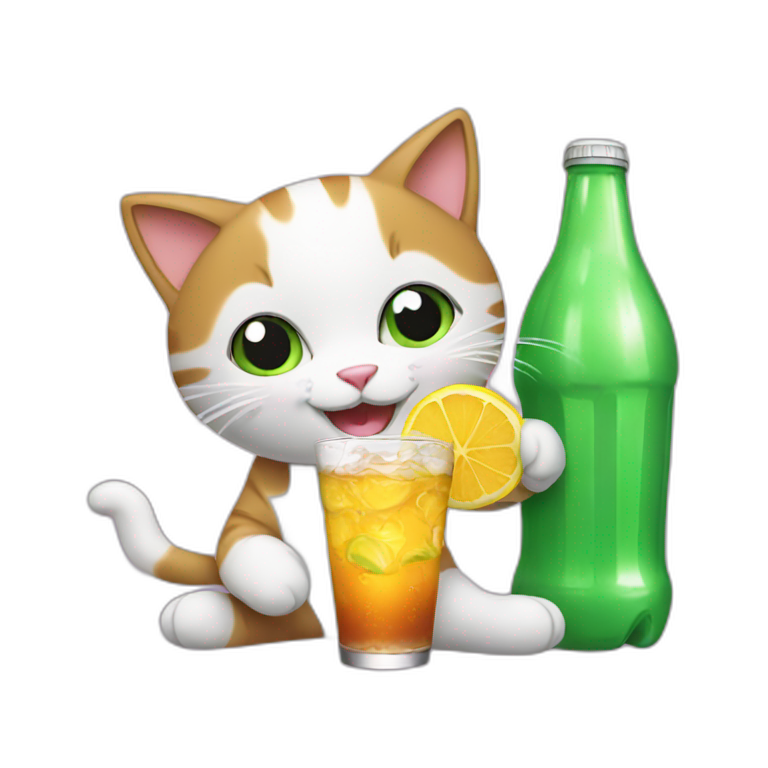 Cat drinking soda  emoji