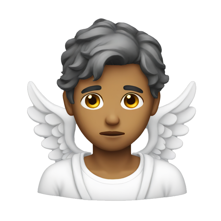 sad male angel emoji emoji