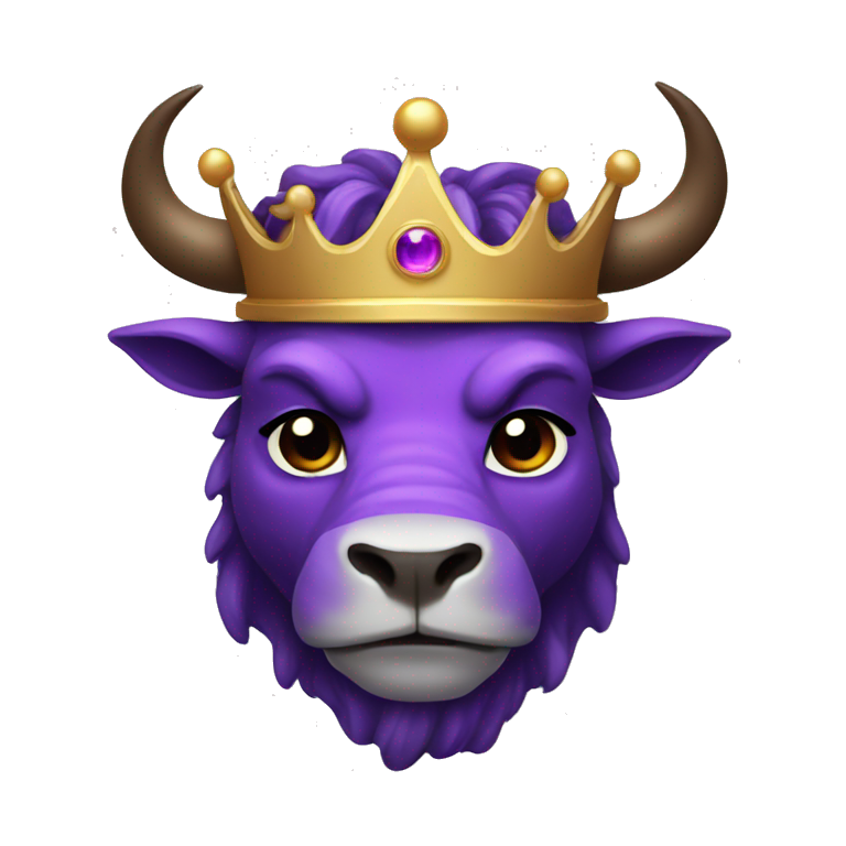 purple minotaur wearing crown emoji