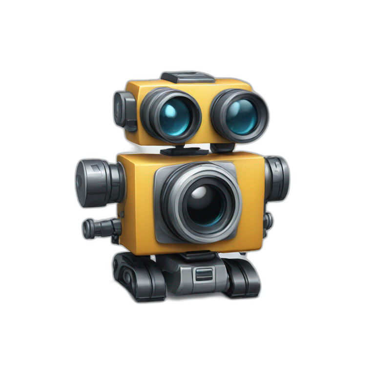 robot with a camera emoji