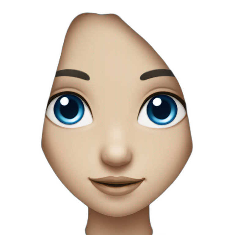 Elf girl with dark hair and blue eyes emoji
