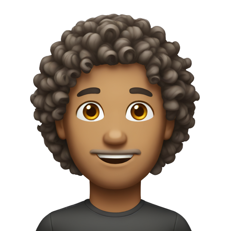 curly hair man emoji