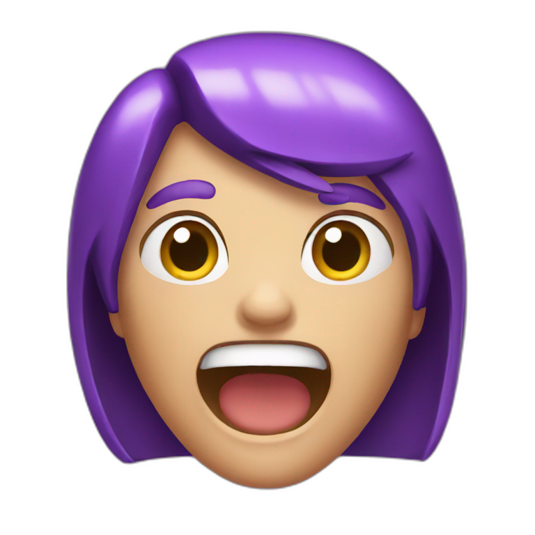 shouting emoji purple emoji