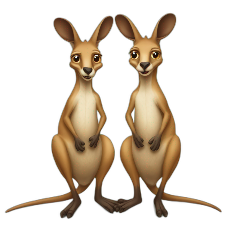 Two headed offensively funny kangaroo emoji