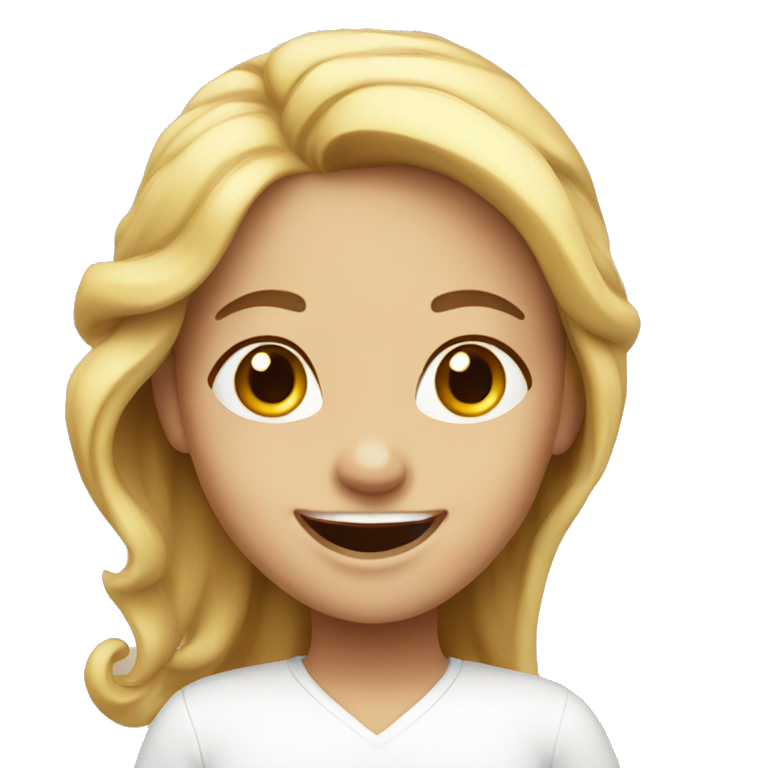 happy girl in white emoji