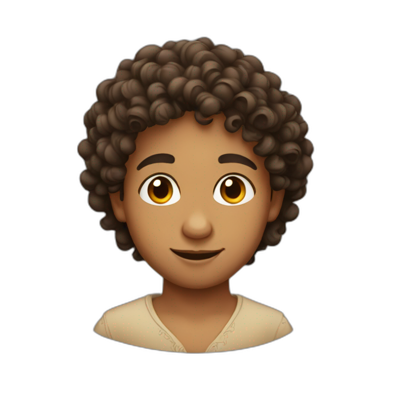 Maroccan boy with curly hair emoji