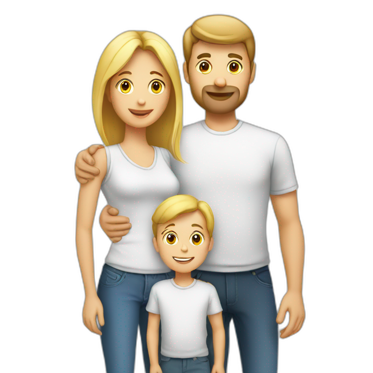Mother with father and kid white emoji